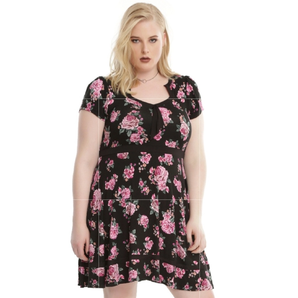 Pink Floral Tie Accent Dress